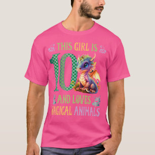 Dit Meisje Is 10 En Houdt Van Magische Dieren 10De T-shirt
