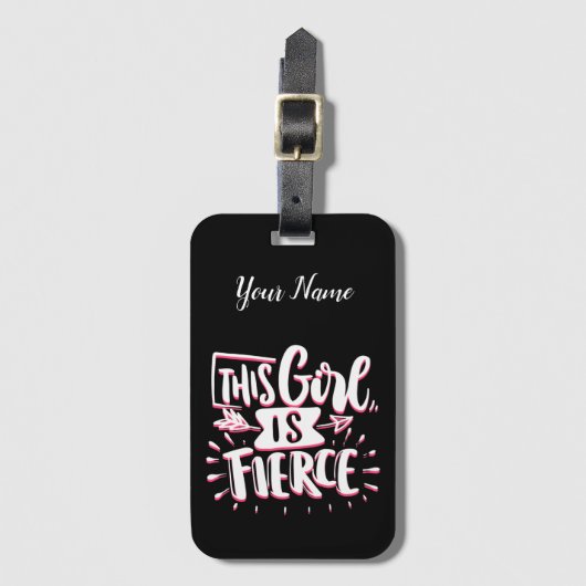 Dit meisje is een fervent meisje bagagelabel (Voorkant (verticaal))