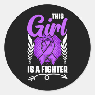 Dit meisje is een vechtere epilepsie overlevende e ronde sticker