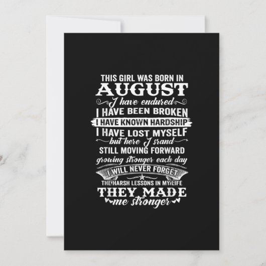 Dit meisje is geboren in augustus verjaardagscadea kaart (Voorkant)