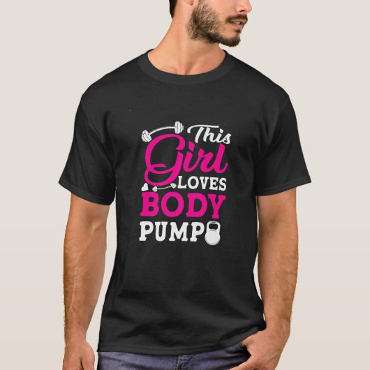 Dit meisje is gek op het gewicht van de pomp. t-shirt (Voorkant)