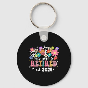 Dit meisje is gepensioneerd 2025 Retro Shirt Flora Sleutelhanger