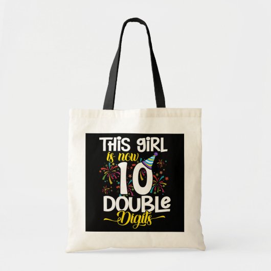 Dit meisje is nu 10 cijfers 10 jaar oud tote bag (Voorkant)