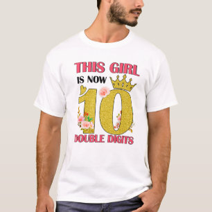 Dit meisje is nu 10 cijfers, 10 meter lang. t-shirt