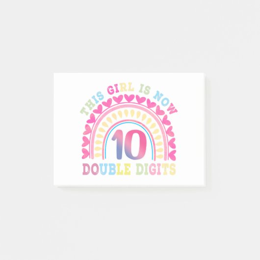 Dit meisje is nu 10 cijfers op de tiende verjaarda post-it® notes (Voorkant)