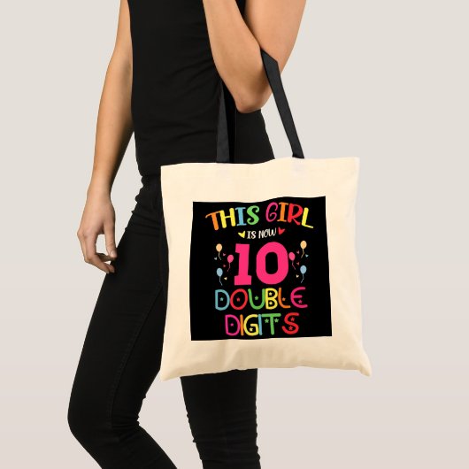 Dit meisje is nu 10 cijfers op de tiende verjaarda tote bag (Voorkant (product))