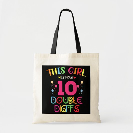Dit meisje is nu 10 cijfers op de tiende verjaarda tote bag (Voorkant)