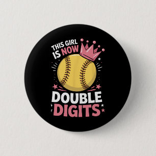 Dit meisje is nu 10 dubbele cijfers Softll Team Bi Ronde Button 5,7 Cm