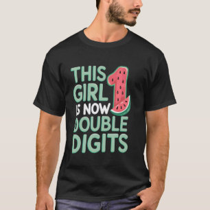 Dit Meisje Is Nu 10 Dubbele Cijfers Zomer Watermel T-shirt