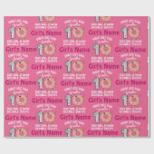 Dit meisje is nu 10e verjaardag donut met twee cij cadeaupapier (Vlak)