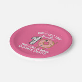 Dit meisje is nu 10e verjaardag donut met twee cij papieren bordje (Gekanteld)