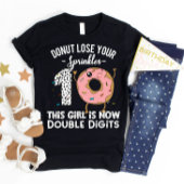 Dit meisje is nu 10e verjaardag donut met twee cij t-shirt