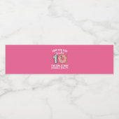 Dit meisje is nu 10e verjaardag donut met twee cij waterfles etiket (Enkel label)