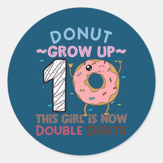 Dit meisje is nu 10e verjaardag met twee cijfers ronde sticker (Voorkant)
