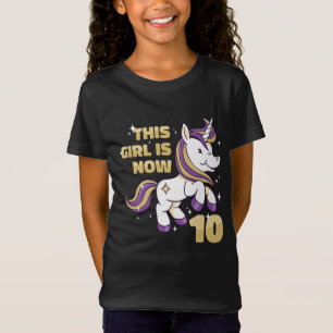 Dit meisje is nu 10th Birthday meisje met twee cij T-shirt