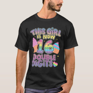 Dit meisje is nu 16 cijfers 16 jaar oud. t-shirt