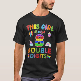 Dit meisje is nu 8 dubbele cijfer Pop It 8e verjaa T-shirt