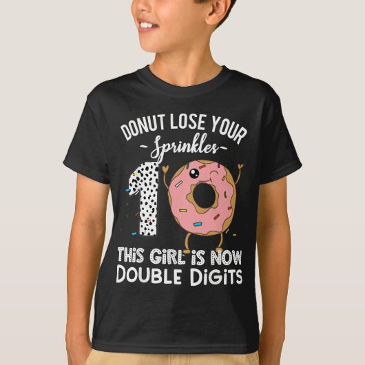 Dit meisje is nu dubbele cijfers grappig donut 10t t-shirt (Voorkant)