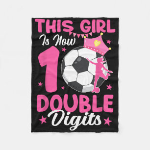Dit meisje is nu dubbele cijfers Voetbal meisje 10 Fleece Deken