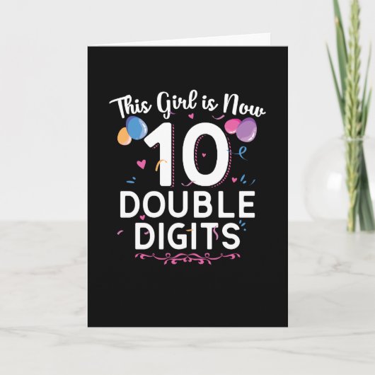 Dit meisje is nu tien | 10e verjaardag cadeau meis kaart (Voorkant)