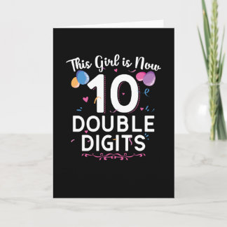 Dit meisje is nu tien | 10e verjaardag cadeau meis kaart