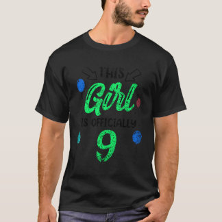 Dit meisje is officieel 9 jaar oud verjaardag g t-shirt