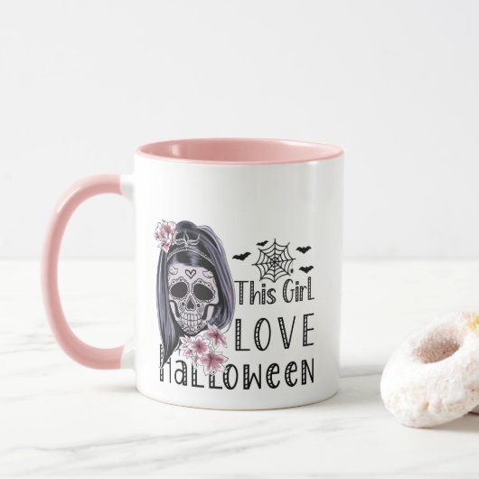 Dit meisje is verliefd op Halloween Mok (Met donut)