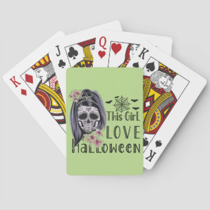 Dit meisje is verliefd op Halloween Pokerkaarten