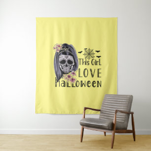 Dit meisje is verliefd op Halloween Wandkleed