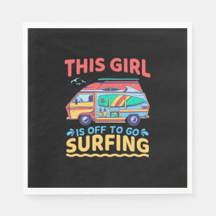 Dit meisje is weg om te surfen servet