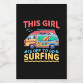 Dit meisje is weg om te surfen voedselcontainer etiket (Enkel label)