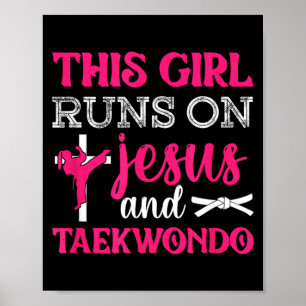 Dit meisje Jezus Taekwondo Vrouw Religie Karate Poster