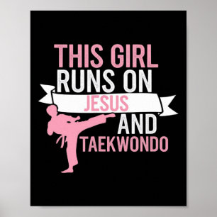 Dit meisje Jezus Taekwondo Woman Religate Karate Poster
