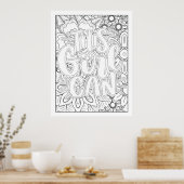 Dit meisje kan het zelf kleuren poster (Keuken)