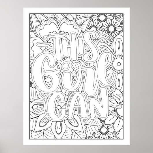 Dit meisje kan het zelf kleuren poster (Voorkant)