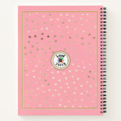 Dit meisje kan roze en witte strepen met goudpok notitieboek (Achterkant)