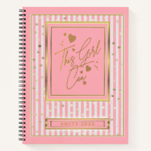 Dit meisje kan roze en witte strepen met goudpok