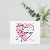 Dit meisje kan T-shirts en geschenken dansen Briefkaart (Staand voorkant)