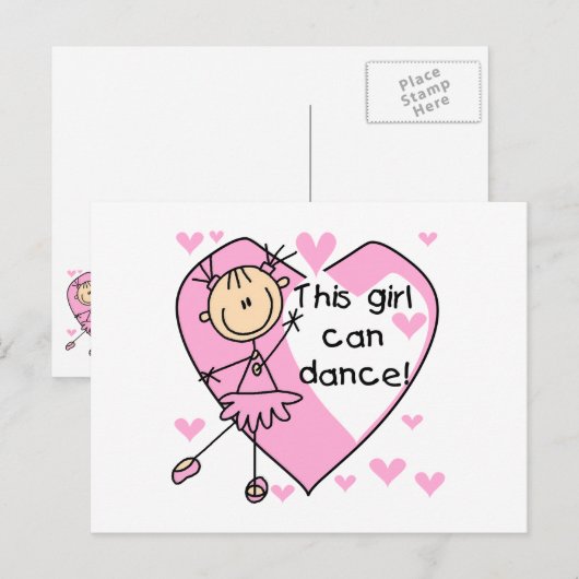 Dit meisje kan T-shirts en geschenken dansen Briefkaart (Voorkant / Achterkant)
