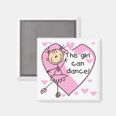 Dit meisje kan T-shirts en geschenken dansen Magneet (Voorkant / Achterkant)