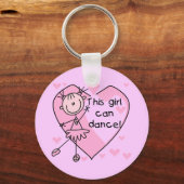 Dit meisje kan T-shirts en geschenken dansen Sleutelhanger (Voorkant)