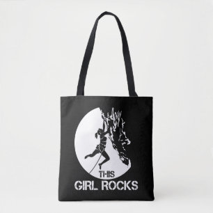 Dit meisje klimt met Boulder Carabiner kliber Tote Bag