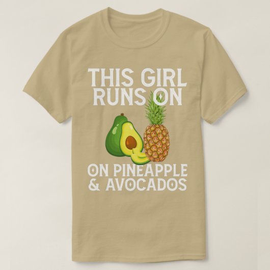 Dit meisje loopt op ananas Avocados Fruit Lov T-shirt (Design voorkant)