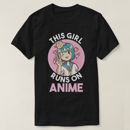 Dit meisje loopt op anime t-shirt (Design voorkant)