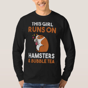 Dit meisje loopt op bubbelthee en hamsters t-shirt