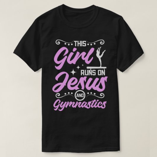 Dit meisje loopt op jesus en gymnastiek t-shirt (Design voorkant)