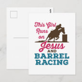 Dit meisje loopt op Jezus en Barrel Racing Briefkaart (Voorkant / Achterkant)