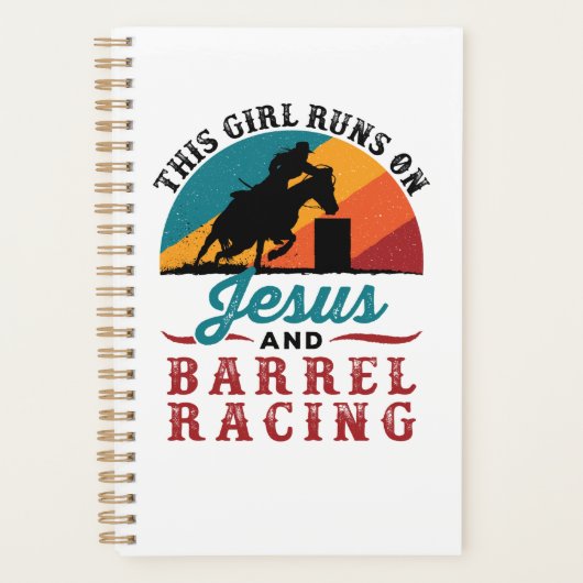 Dit meisje loopt op Jezus en Barrel Racing Planner (Voorkant)