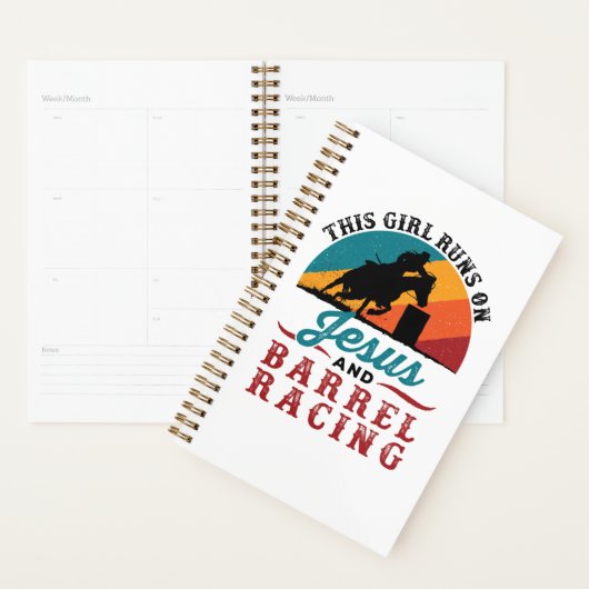 Dit meisje loopt op Jezus en Barrel Racing Planner (Display)