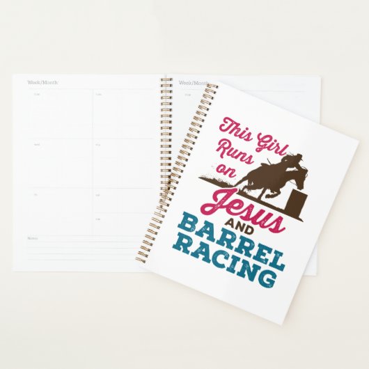 Dit meisje loopt op Jezus en Barrel Racing Planner (Display)